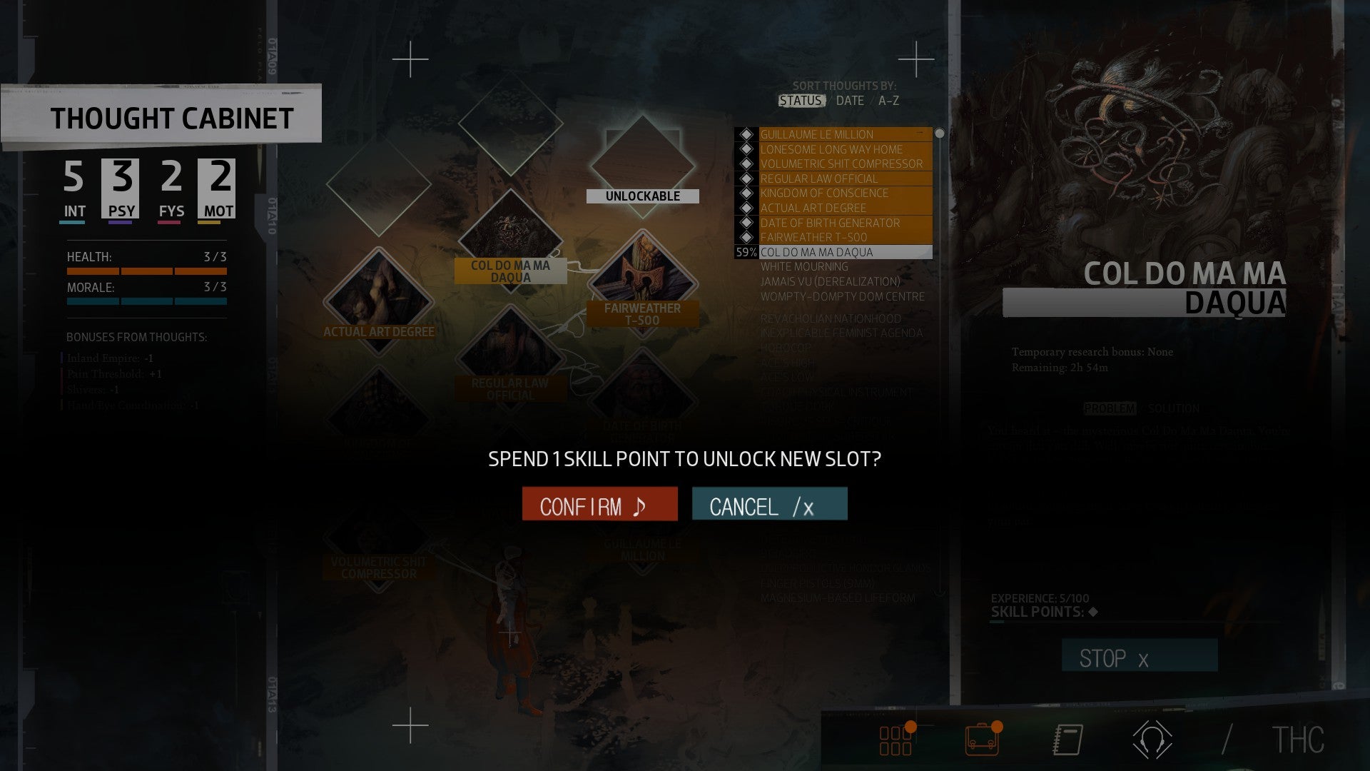 Disco Elysium How to Use the Thought and Unlock All Thoughts